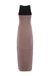 SWAYING/KNIT silk patchwork vest dress SW24SS2L31 khaki
